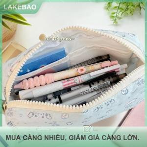【LAKEBAO】 Dễ thương xương cá mèo in túi bút xách tay công suất lớn bút chì trường hợp văn phòng phẩm túi đa chức năng lưu trữ túi