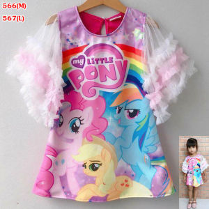 2-8ขวบ เดรสโพนี่แมงกะพรุน 3 ชั้น ชุดกระโปรงเด็ก เดรสเด็กผู้หญิง เดรสเด็กผญ ชุดเด็กผู้หญิง เสื้อผ้าเด็กผู้หญิง เสื้อผ้าเด็กผญ [566]