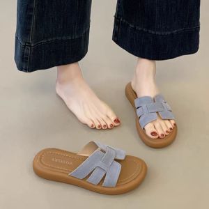 [Free Shipping] Thick-soled flip-flops for women summer outdoor wear 2026 new model soft flat-soled casual beach sandals for women