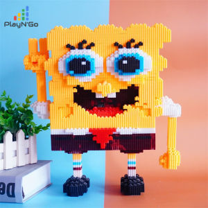 Original Nano Blocks Spongebob 8621 bricks 3D Model Brick Mainan Blok Susun Karakter DIY Toys Bricks Animasi Edukasi Anak