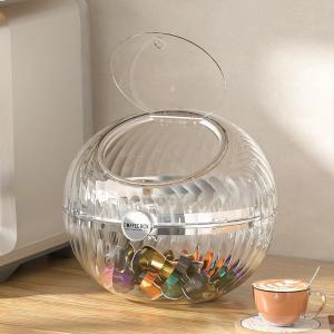 1pcs Coffee Pod Box Oval Large Capacity Coffee Capsule Holder Clear Plastic Storage Holder Home Kitchen Office Use Ideal Gift