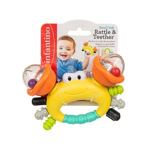 Infantino : SAND CRAB RATTLE & TEETHER - ของเล่นเสริมพัฒนาการ-ปู (คละสี)