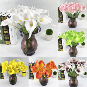10pcs/set Artificial Calla Lily Wedding Bridal Bouquet Heads Fake Flowers DIY Home Decor