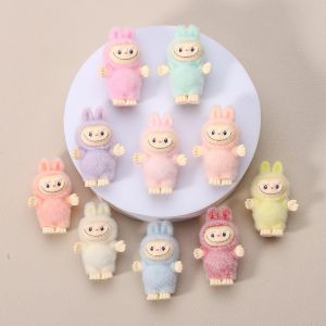 2pcs Karakter Labubu Popmart Standing Cocok (Tanpa Lubang) Untuk Bandul Ganci Strap Handphone Pajangan Cake Topper Dan Koleksi Lainnya Kapal Dalam Warna Acak
