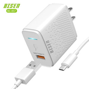 BISEN Multi Protection Wall Charger and 1 Meter Cable For Micro Type-C Iphone BC-857 18W