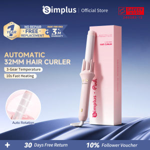 Simplus Auto Curling Iron 32MM Big Curls Loose Waves No-Damage Hair Styler 10S Heats Up Auto Rotation JFBA010