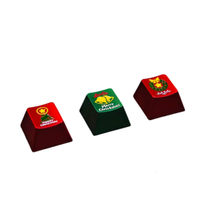 Precisions Crafted Original Profile Keycap Aluminium Alloy Keycap with Colorful Christmas Theme for Keyboards Enthusiasts