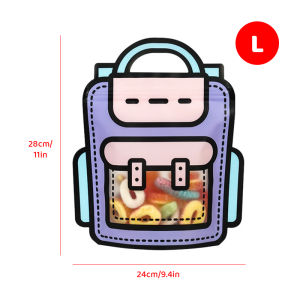 3D Cookies Snack Storage Bags Plastic Cartoon Backpack Standing Ziplock Packaging Bag Childrens gifts