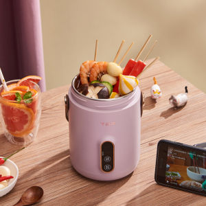 TER 500W Electric Stew Pot Slow Cooker Tea Maker Portable Hot Pot Prridge Soup Maker with Appointment For Home Travel 600ml