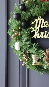 Artificial Christmas Wreath with Pine Cones Front Door Hanging Wreath Ring Xmas Home Wall Decor Custom Available