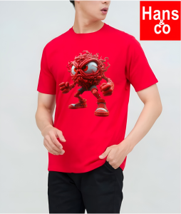 Kaos Pria Model Terkini Trending Motif 3D Bahan katun 24s Mata Merah H0664