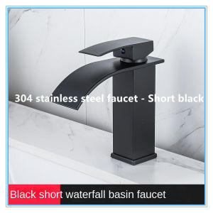Waterfall Bathroom Wide Mouth Faucet Basin Matte Black Rose Gold Stainless Steel Copper 304 Dual Sink New Vintage