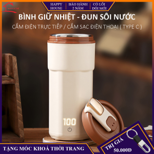 Bình đun nước giữ nhiệt đa năng inox 304 có thể điều chỉnh nhiệt độ theo ý thích cổng sạc type C vô cùng tiện lợi. Bảo hành 2 năm lỗi đổi mới trong 7 ngày đầu nhận sản phẩm