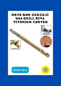 Mata Bor Gergaji 6mm 6.5mm HSS Drill Bits Titanium Coated 2 Fungsi Lubang