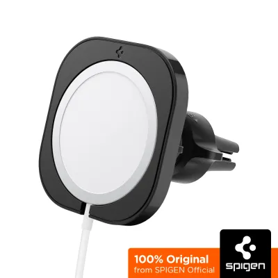 SPIGEN Mount for MagSafe Charger [MagFit Car Mount] Timeless and lightweight fit 360-degree optimal viewing car mount *MagSafe Charger and car adapter not included* / MagFit / MagFit Car Mount / MagSafe / MagSafe Car Mount / MagSafe Mount