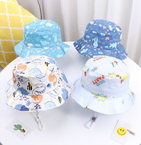 Topi Bundar Bucket anak balita cewek perempuan Motif LAUT Lucu