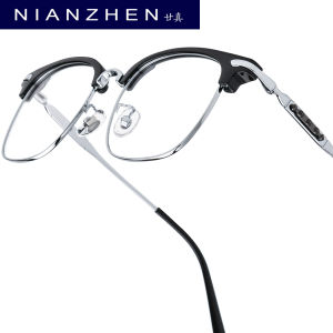 NIANZHEN hợp kim titan Kính mắt khung người đàn ông vuông thiết kế thương hiệu kính phụ nữ siêu nhẹ trọng lượng mắt kính hoài cổ kính 0062