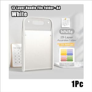 A4 File Folder - 13-Layer Handle File Folder - Portable Organizer Bag Document Bag Office Study Bag
