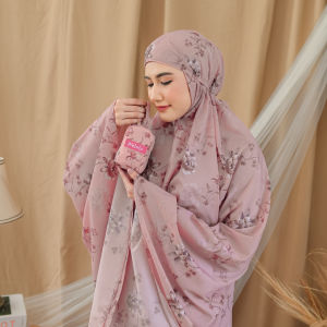 mukena Nelula terbaru - mukena dewasa terbaru 2025 bahan adem - mukenah -  Mukena Travel Mini Pouch Motif Bunga Genggam Dewasa 2in1