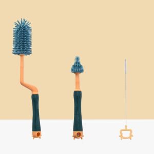 3pcs/set แปรงล้างขวดนม ชุดแปรงซิลิโคนล้างขวดนม