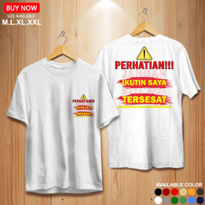 kaos distro kata kata viral  SAYA JUGA TERSESAT  - kaos pria dan wanita lengan pendek ukuran M.L.XL.XXL kerah bulat bahan katun 24s combed