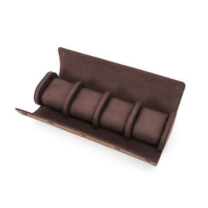 Genuine Leather Watch Roll Box Organizer Luxury 4 slots Watch Case Holder Men Travel Dispaly Jewelry Gift Box
