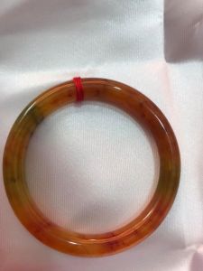 Chiếc Vòng Cẩm Thạch Tứ Quý Bông bóng đẹp Ni 50mm x cọng 8mm màu Cam vàng chanh bông đỏ lạ đẹp nữ mệnh thổ hỏa kim 49kg - 54kg đeo có 550k ạ