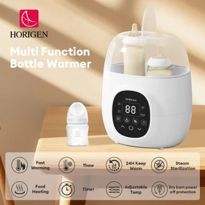 Horigen 4-in-1 Double Bottle Warmer with Steam Sterilization Food Heating Milk Thawing Smart Temperature Control 24h Scheduled Appointment Prevent Dry Burning