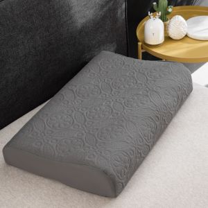 Dansunreve 1pc Waterproof Latex Pillowcase Plain Jacquard Design Rebound Memory Foam Contour Pillow Case 30*50cm/40*60cm