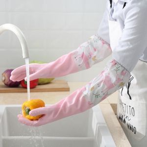 Thick Long Latex Gloves Kitchen Dishwashing Gloves Household Waterproof Cleaning Gloves