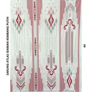 SARUNG ATLAS IDAMAN KEMBANG PUTIH MIX