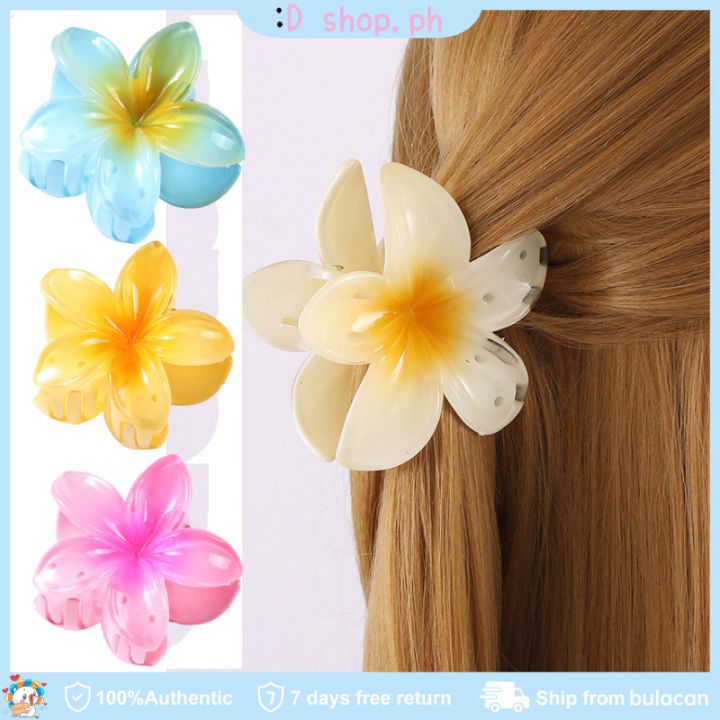 Hawaiian Colorful Flower Hair Clip Beach Hairpin Barrettes Accessories ...