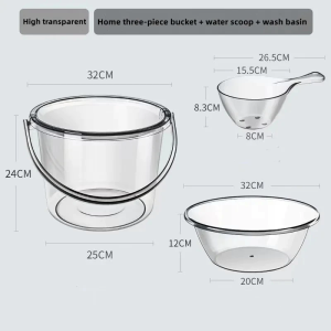 Plastic Water Bucket Pail 14L Heavy Duty Multi-Purpose Laundry & Cleaning Bucket for Home & Dorm