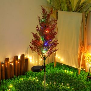 YOUYO Realistic Solar Pine Tree Lamp Waterproof Colorful Christmas Garden Floor Lamp Durable Ground Mounted Landscape Lawn Lamp Christmas Decoration