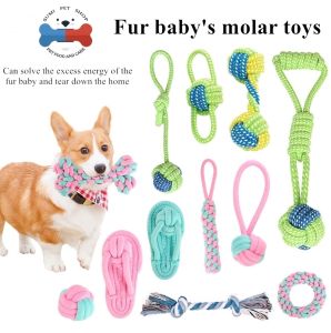 Pet Dog Cleaning Molar Chewing Ball Of Cotton Rope Toys Puppy Toys
