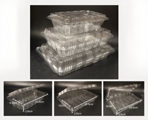 100pcs/95pcs Plastic Clamshell Food Packaging (no lock)