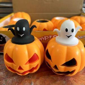 Halloween Pumpkin Ghost Squeeze Pinch Toy Kids Favors Halloween Party Supplies Stress Relief Fidget Toys Birthday Gifts