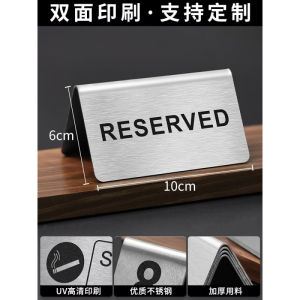 Reserved Table Sign Reservation Seat Reservation Table Number Sign Restaurant Dining Table Stainless Steel Metal Stand Sign Table Card Restaurant Waiting Reservation #