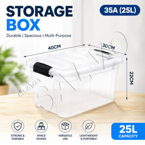 SALVO Plastic Storage Box Transparent Waterproof MegaBox Stackable Clothes Sundries Organizer Bin With Wheel and Lids