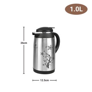VIVAHOME Thermos for Hot Water Stainless Steel Vacuum Flask Water Jug Hot & Cold Coffee Tea Pot with Handle