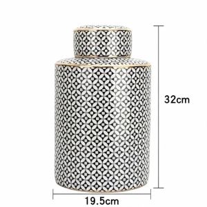FFBH Ceramic Tea Caddies Large Sealed Anti-corrosion Tea Caddies Modern Creative Storage Containers Home Merchandises Decoration 3T7R1