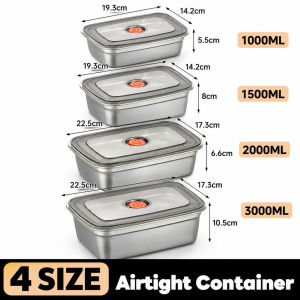 700ML 304 Stainless Steel Food Storage Container with Lid Airtight Leakproof Kitchen Organizer