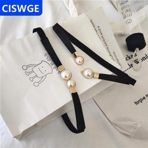 [COD] CISWGE AUTOPARTS Ngọc Trai Khóa Vành Đai PU Da Váy Váy Eo Đàn Hồi Mỏng Phụ Nữ Thắt Lưng Phụ Nữ Dây Thắt Lưng Phụ Kiện