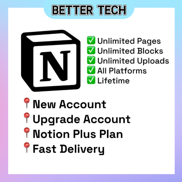 Upgrade Account Notion Personal Pro Account Lifetime Access Warranty ...