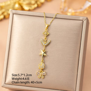 Fashion necklace pendant - Luxury and exclusive small-scale collar chain accessory 【钛钢】欧美爆款简约18K金长款流苏项链女高级感时尚锁骨链饰品