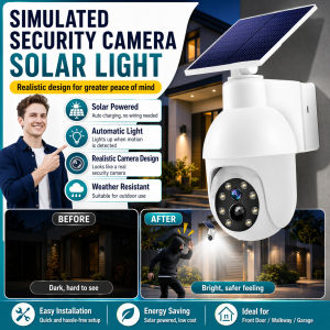 Simulated surveillance camera street light Solar simulated surveillance camera Waterproof LED light