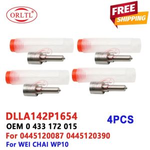 New DLLA142P1654 Diesel Injector Nozzle DLLA 142P 1654 0433172015 For WECHAI WP10 0445120087 0445120390 4 PCS Nozzle
