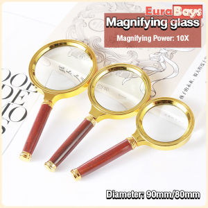 E.B. Handheld Magnifier Mini Pocket Microscope Reading Magnifying Glass Lens Jewelry Loupe 10X Diameter 90mm/80mm