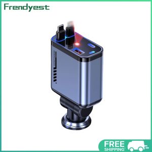 COD [Free Shipping] Stylish 4-in-1 Retractable Car Charger with Multiple USB Ports and Fast Charging for All Mobile Devices