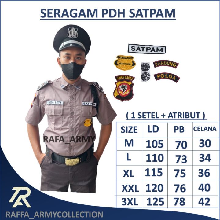 Seragam Pdh Satpam Terbaru Seragam Pdh Terbaru Lengan Pendek Atribut Lengkap Jumbo Seragam 